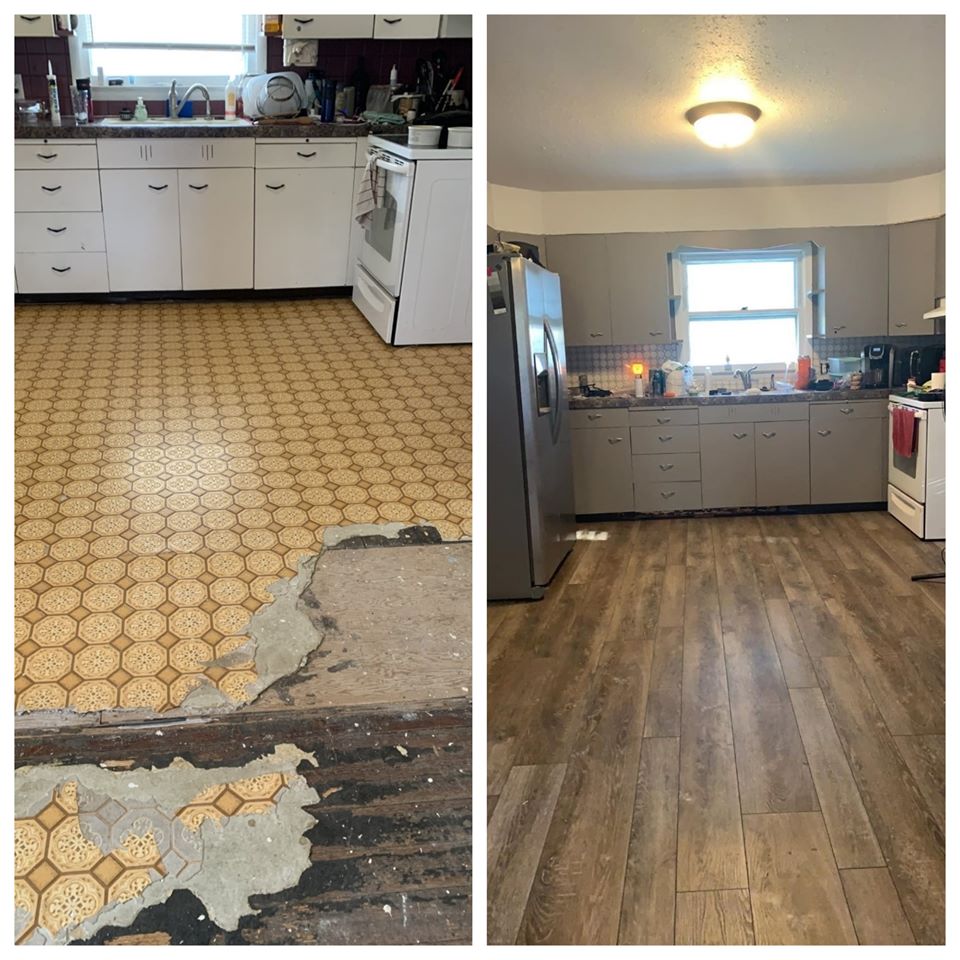 Kitchen flooring update before and after flooring project